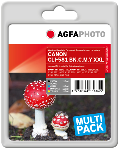 Agfa Photo CLI-581BK,C,M,Y XXL Multipack zwart / cyan / magenta / geel