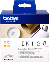 Brother DK-11218 Ronde etiketten 24mm Zwart op wit
