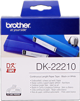 Brother DK-22210 Doorlopende etiketten 29mm x 30,48m Zwart op wit