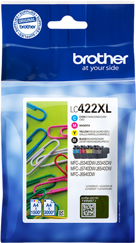 Brother LC-422XL Multipack zwart / cyan / magenta / geel