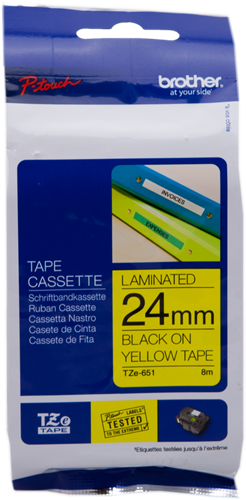 Brother TZe-651 tape Zwart op geel