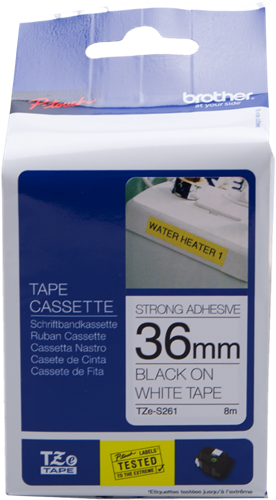 Brother TZe-S261 tape Zwart op wit