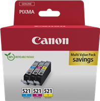 Canon CLI-521 Multipack cyan / magenta / geel