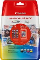 Canon CLI-526 Photo zwart / cyan / magenta / geel value pack
