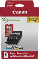 Canon CLI-526 zwart / cyan / magenta / geel value pack