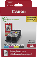 Canon CLI-581 XL zwart / cyan / magenta / geel value pack