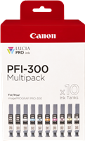 Canon PFI-300 10 Tintentanks Multipack Matzwart / Zwart (foto) / cyan / magenta / geel / cyan / magenta / Rood / Grijs / Transparant