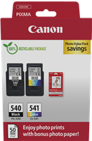Canon PG-540+CL-541 zwart / meer kleuren / Wit value pack