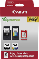 Canon PG-560+CL-561 zwart / meer kleuren / Wit value pack