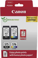 Canon PG-575+CL-576 zwart / meer kleuren / Wit value pack
