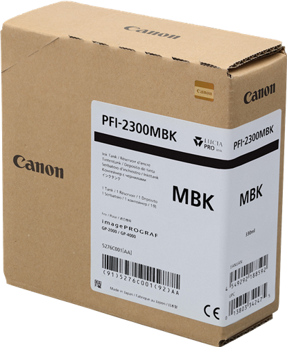 Canon PFI-2300mbk Matzwart inktpatroon