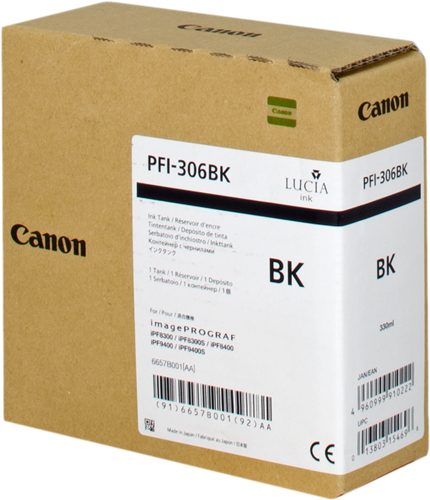 Canon PFI-306bk zwart inktpatroon