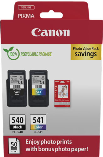 Canon PG-540+CL-541 zwart / meer kleuren / Wit value pack