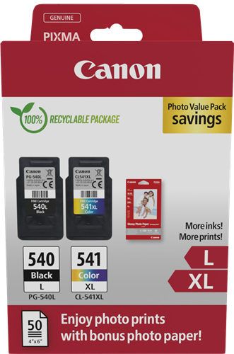 Canon PG-540L+CL-541XL zwart / meer kleuren value pack