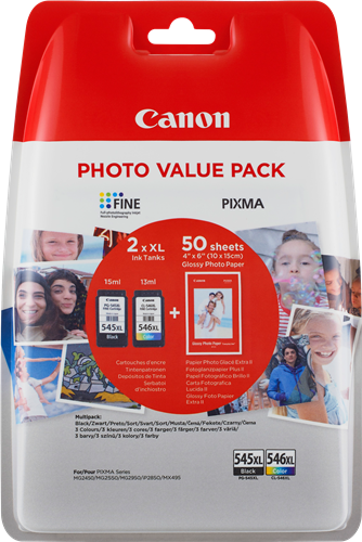 Canon PG-545XL + CL-546XL Photo zwart / meer kleuren value pack