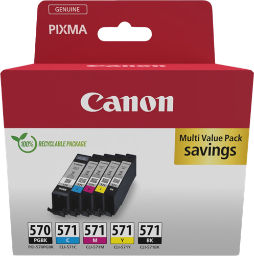 Canon PGI-570+CLI-571 Multipack zwart / zwart / cyan / magenta / geel