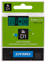 DYMO tape Zwart op groen