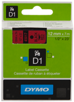 DYMO tape Zwart op rood
