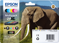 Epson 24 XL Multipack zwart / cyan / magenta / geel / Cyaan (helder) / Magenta (licht)