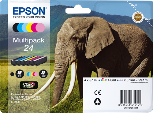 Epson 24 Multipack zwart / cyan / magenta / geel / Cyaan (helder) / Magenta (licht)