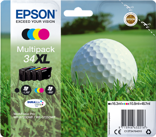 Epson 34XL Multipack zwart / cyan / magenta / geel
