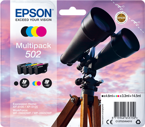 Epson 502 Multipack zwart / cyan / magenta / geel