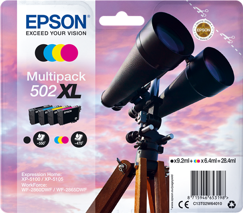 Epson 502XL Multipack zwart / cyan / magenta / geel