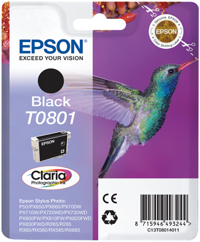 Epson T0801 zwart inktpatroon