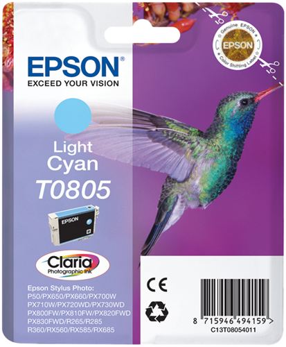 Epson T0805 Cyaan (helder) inktpatroon