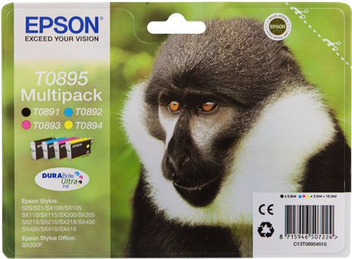 Epson T0895 Multipack zwart / cyan / magenta / geel
