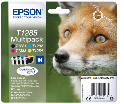 Epson T1285 Multipack zwart / cyan / magenta / geel