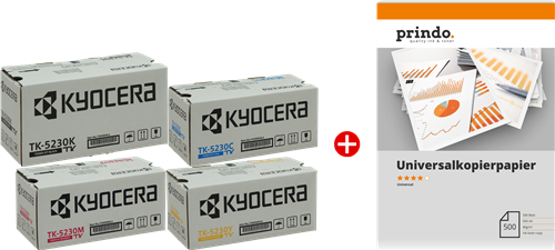 Kyocera TK-5230 MCVP 01 zwart / cyan / magenta / geel value pack