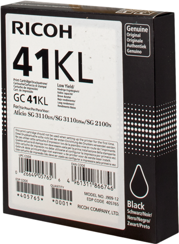 Ricoh gel cartridge GC41BKL zwart